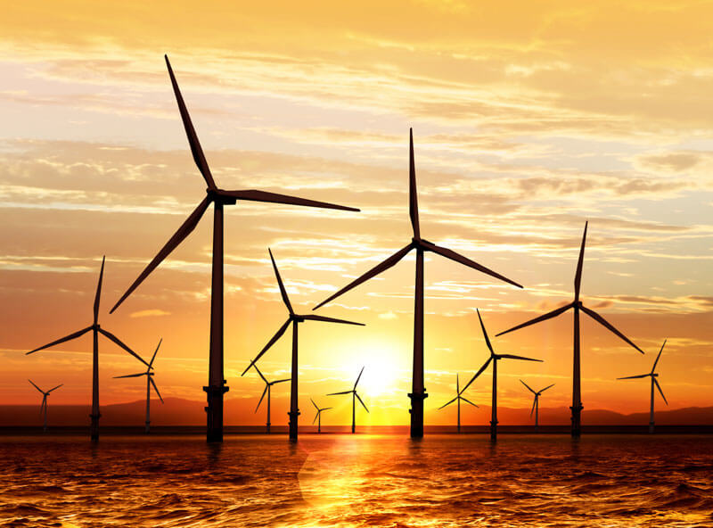 Windmills in the ocean